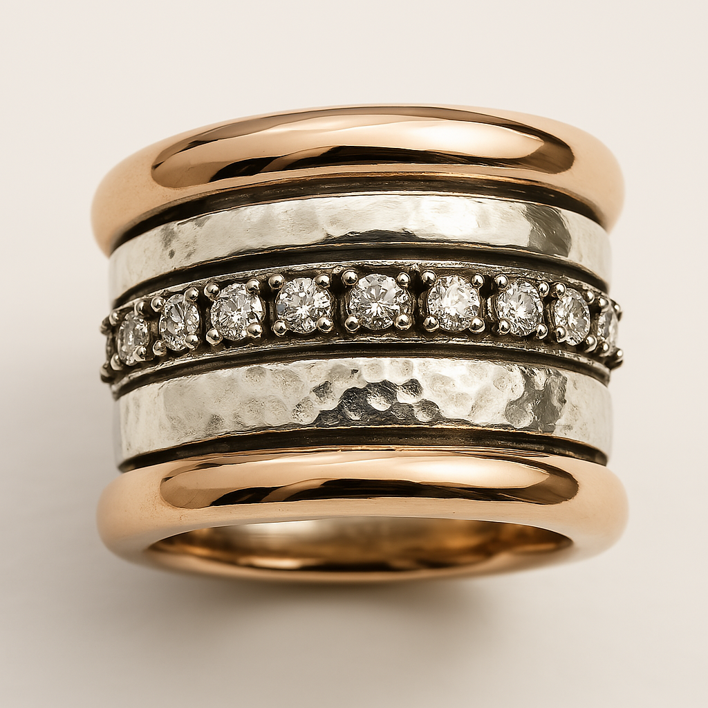 Retro Lagdelt Tykk Guld Ring