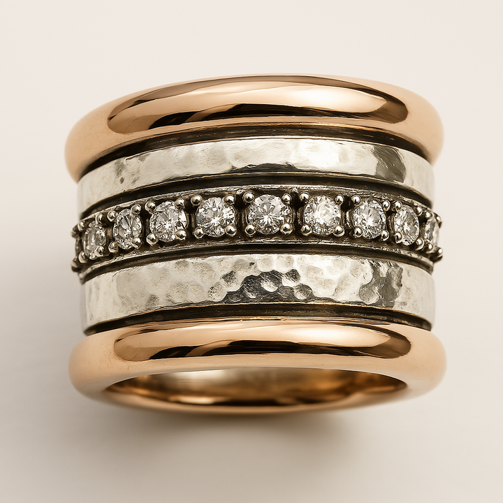 Retro Lagdelt Tykk Guld Ring