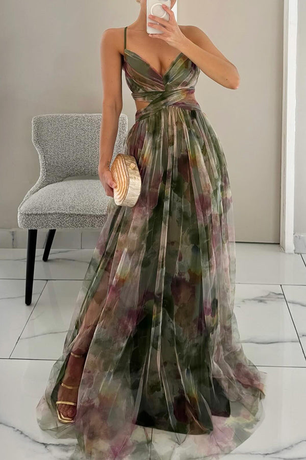 Giselle | Fortryllende Maxi Kjole med Blomsterdesign