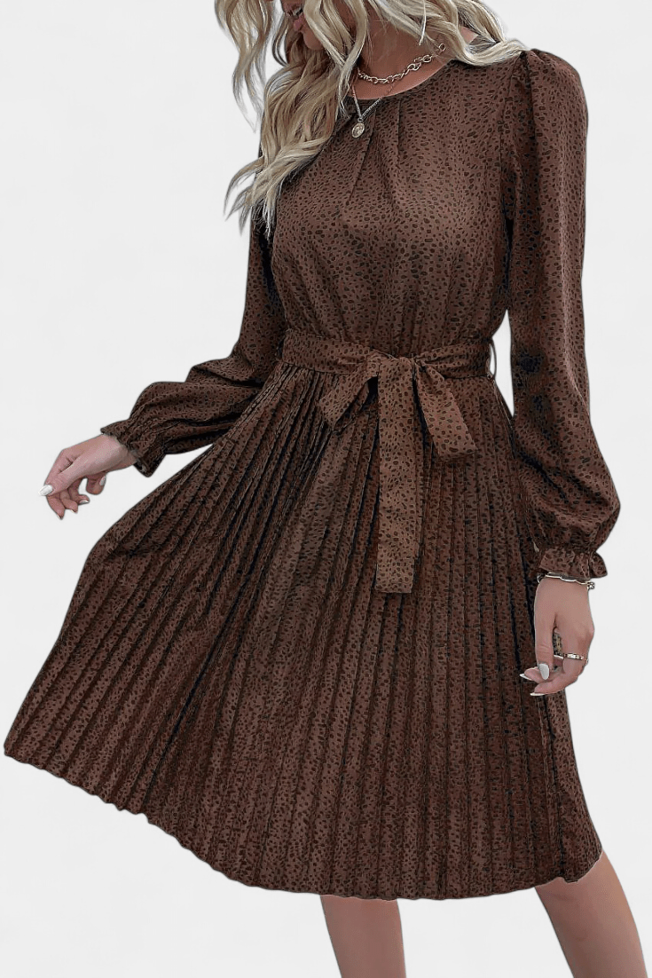 Agnes | Pleated Leopard Print