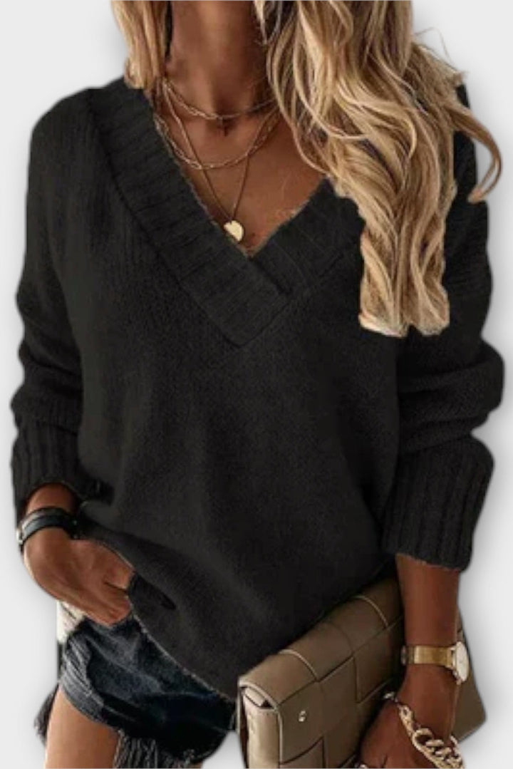 Anette |  V-hals strik