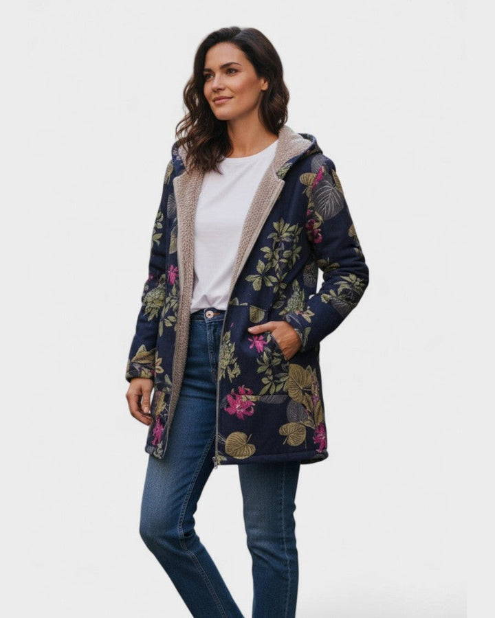 Aurora - Fleecejakke med blomsterprint