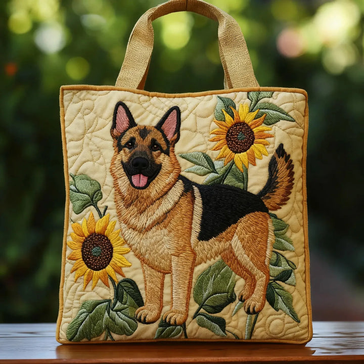 Håndtaske Taske - Floral Tysk Hyrdehund Design