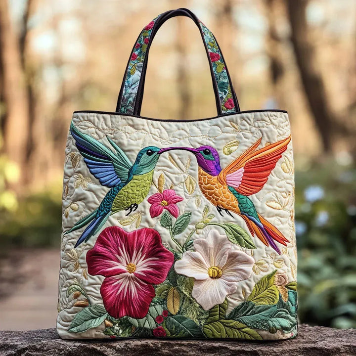 Håndtaske Taske - Kolibri og blomster