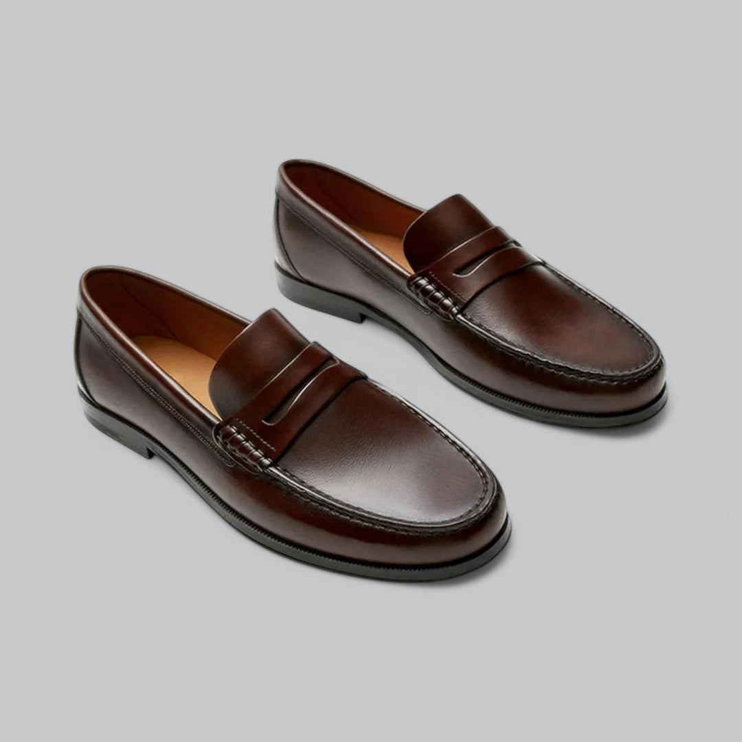 Stylish Leather Penny Loafers