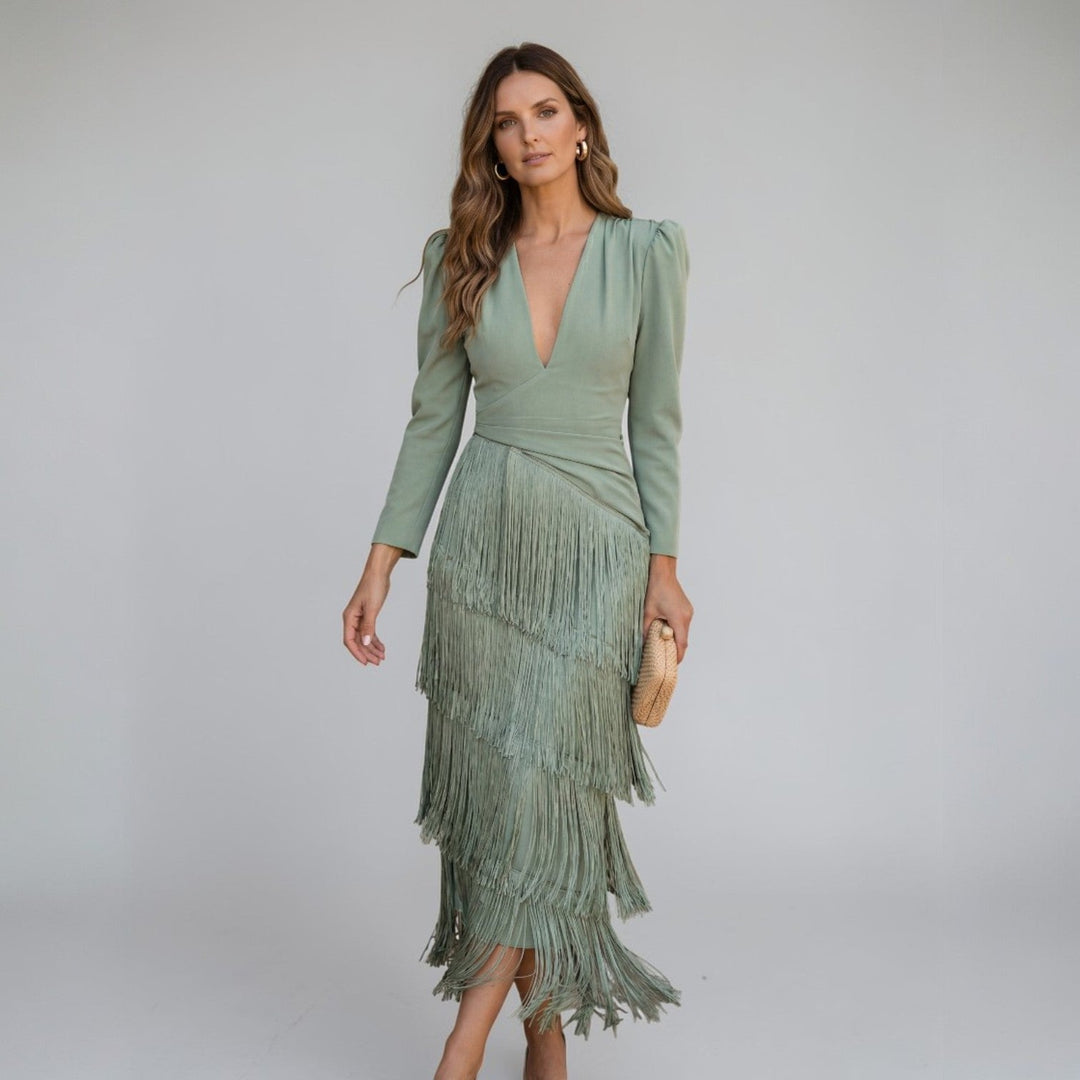 Sofia | Kjole med Fringed Detailing