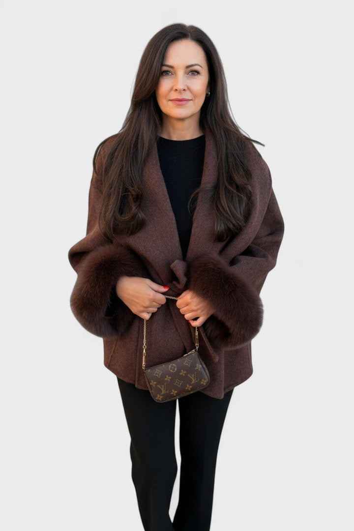 Dagmar™ | Elegant Frakke med Økologisk Pels