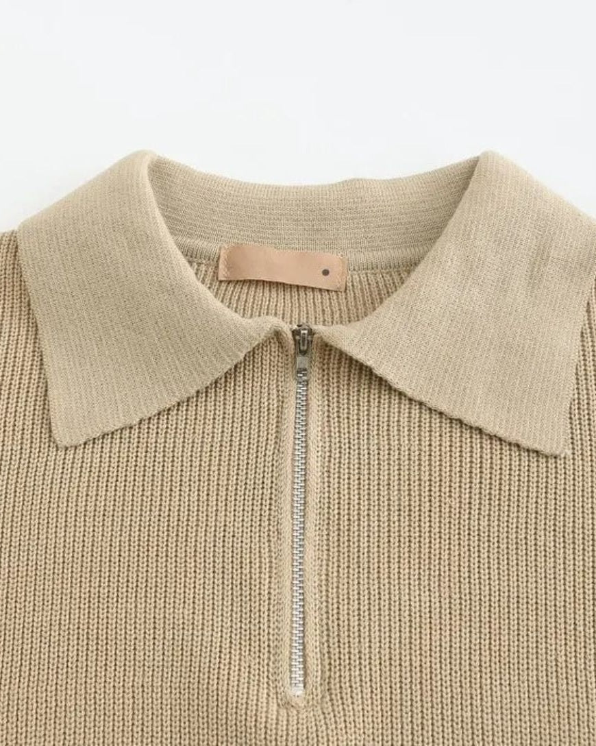 David™ | Zip-Up Polo Sweater