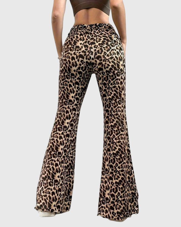 Gitte Leopard Print Bootcut Pants