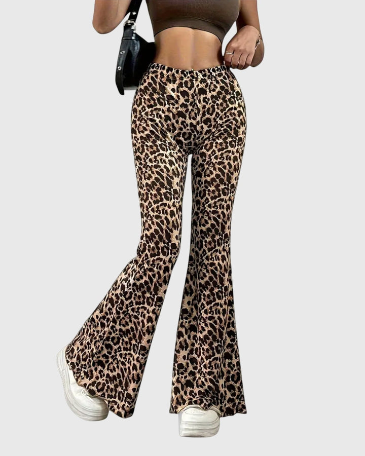 Gitte Leopard Print Bootcut Pants