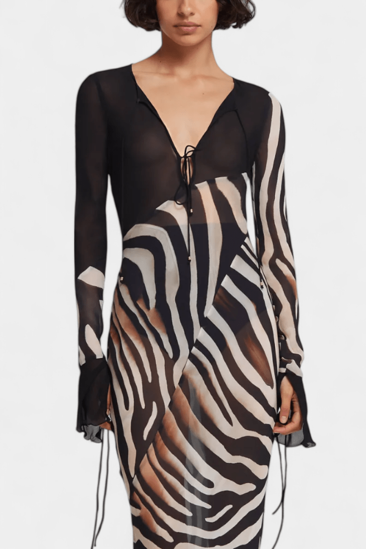 Gray Zebra Dress