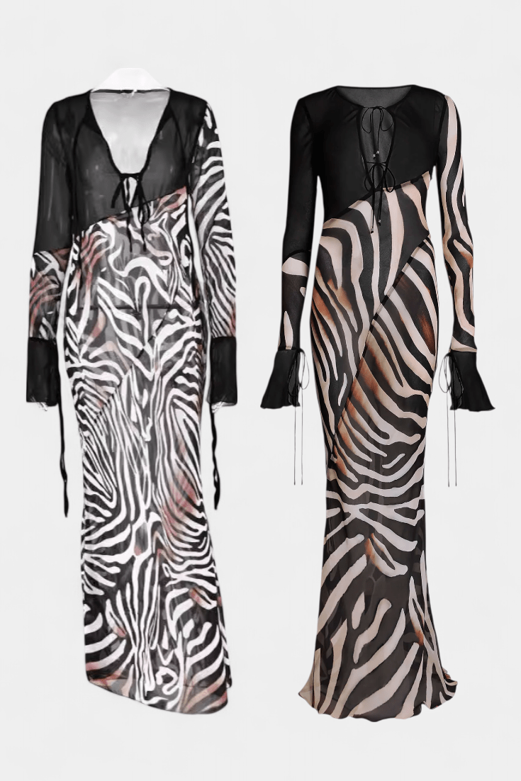 Gray Zebra Dress