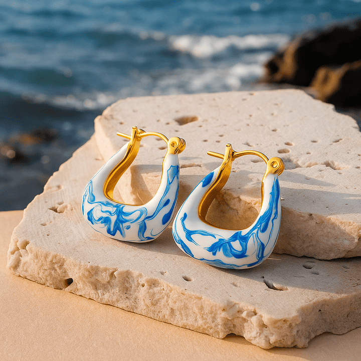 Helene | Gold Feather Earrings