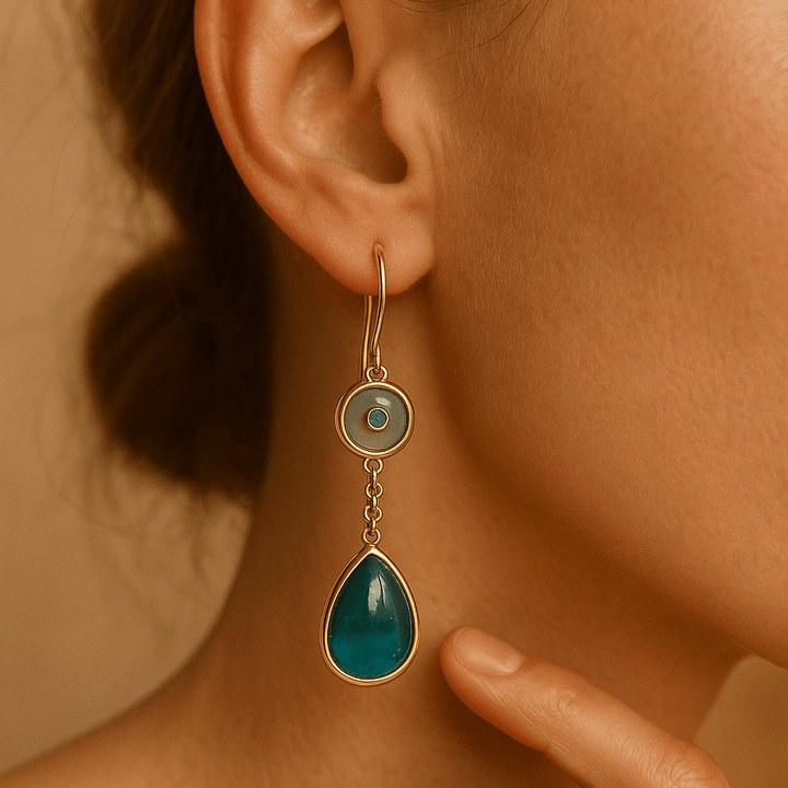 Helle | Blå Sten Øreringe