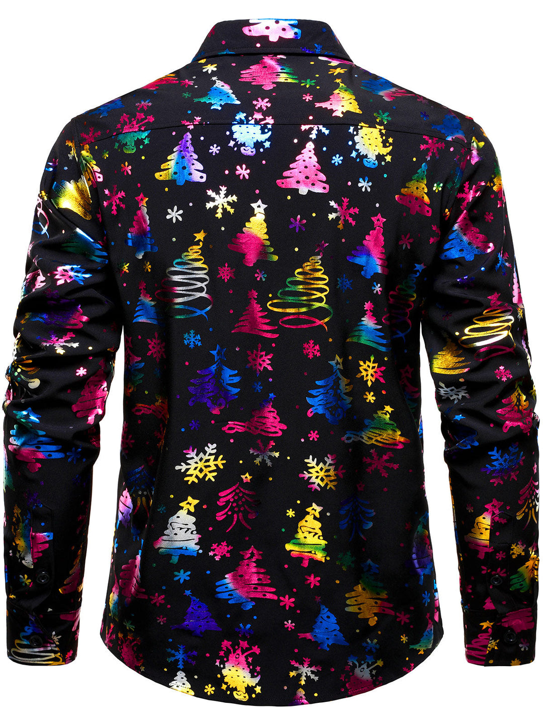 Herre Guld Jul Print Regular Fit Sort Langærmet Skjorte" can be rewritten as:

"Herre Sort Langærmet Skjorte med Guld Jul Print - Regular Fit