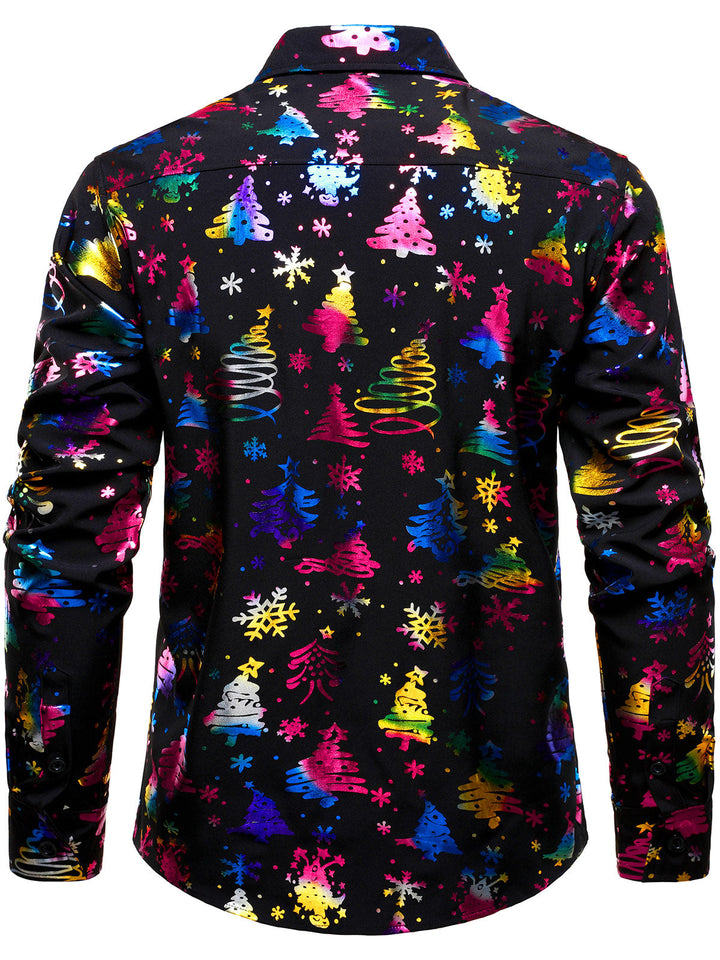 Herre Guld Jul Print Regular Fit Sort Langærmet Skjorte" can be rewritten as:

"Herre Sort Langærmet Skjorte med Guld Jul Print - Regular Fit