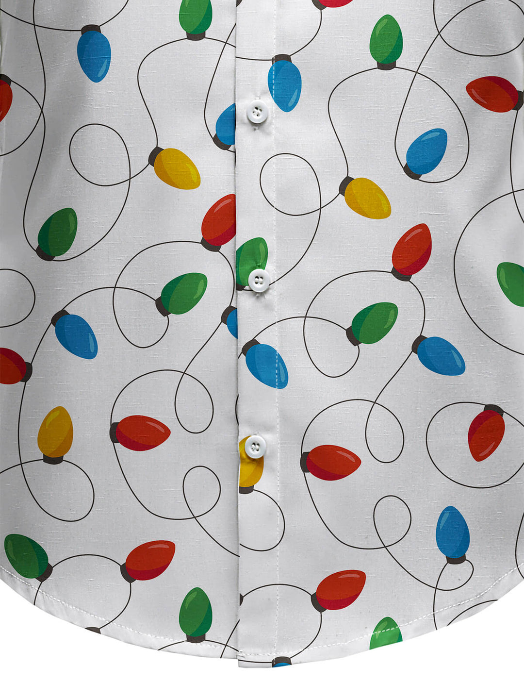 Herre Langærmet Jul Skjorte med Xmas Lyskæde