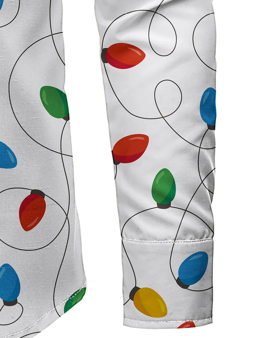 Herre Langærmet Jul Skjorte med Xmas Lyskæde