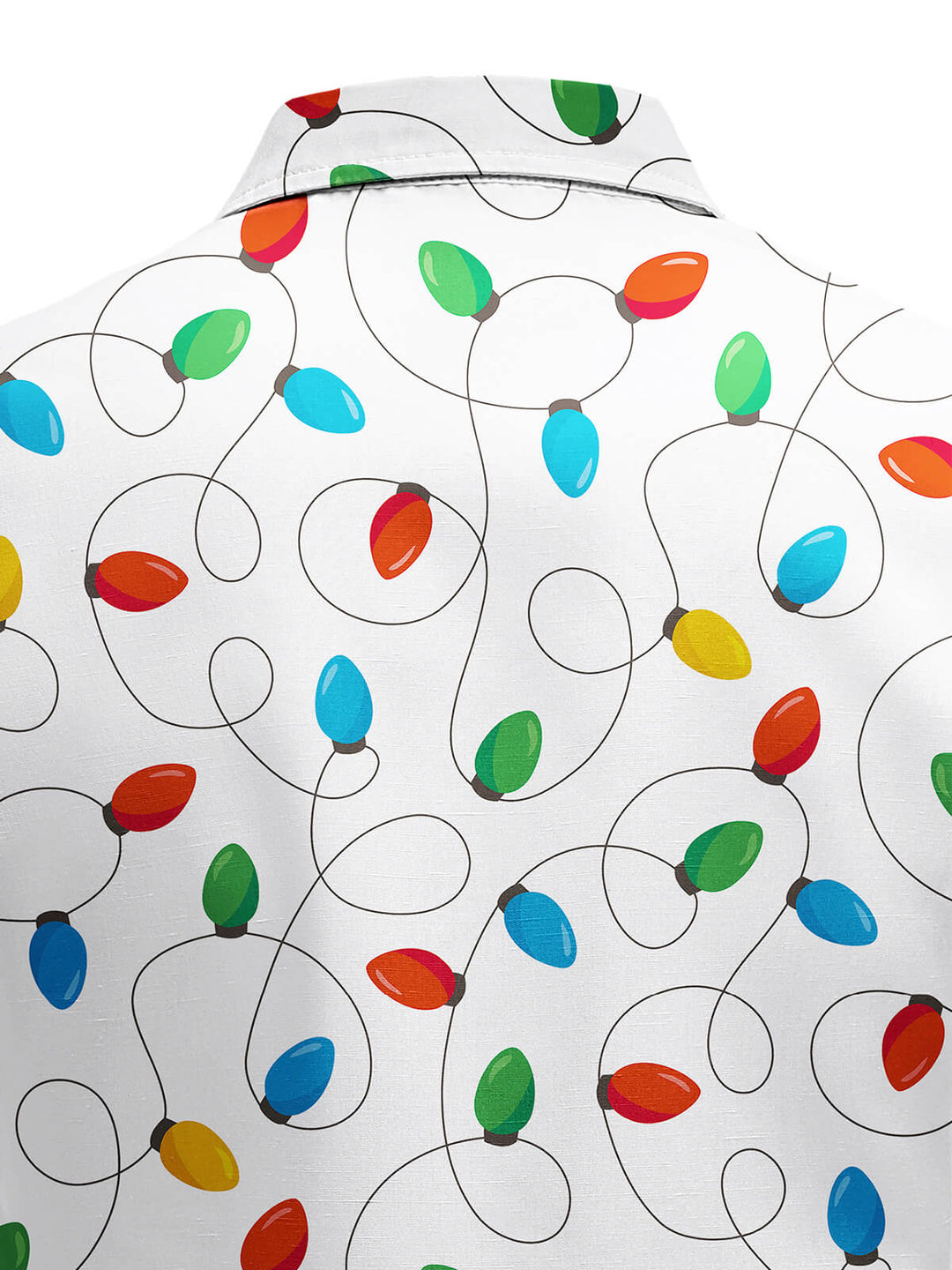 Herre Langærmet Jul Skjorte med Xmas Lyskæde