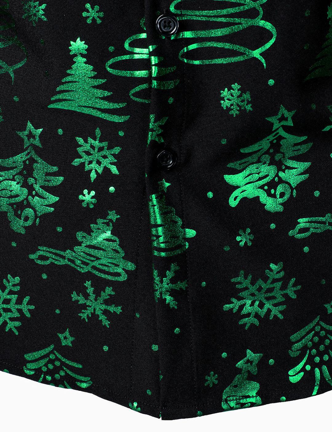 Herre Grøn Langærmet Skjorte med Jul Print - Regular Fit