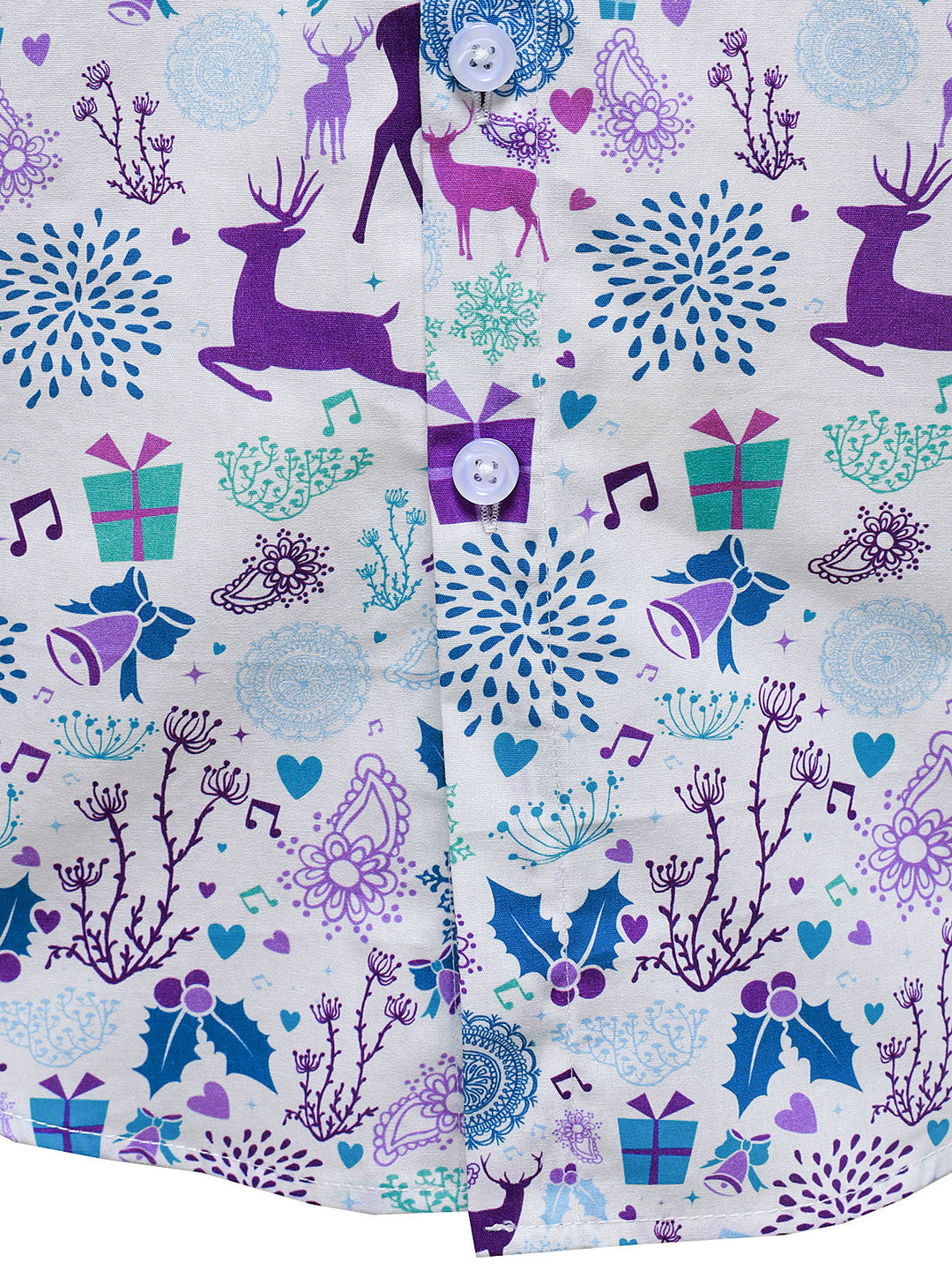 Herre Jule Rensdyr Festlig Print Langærmet Skjorte til Ferie