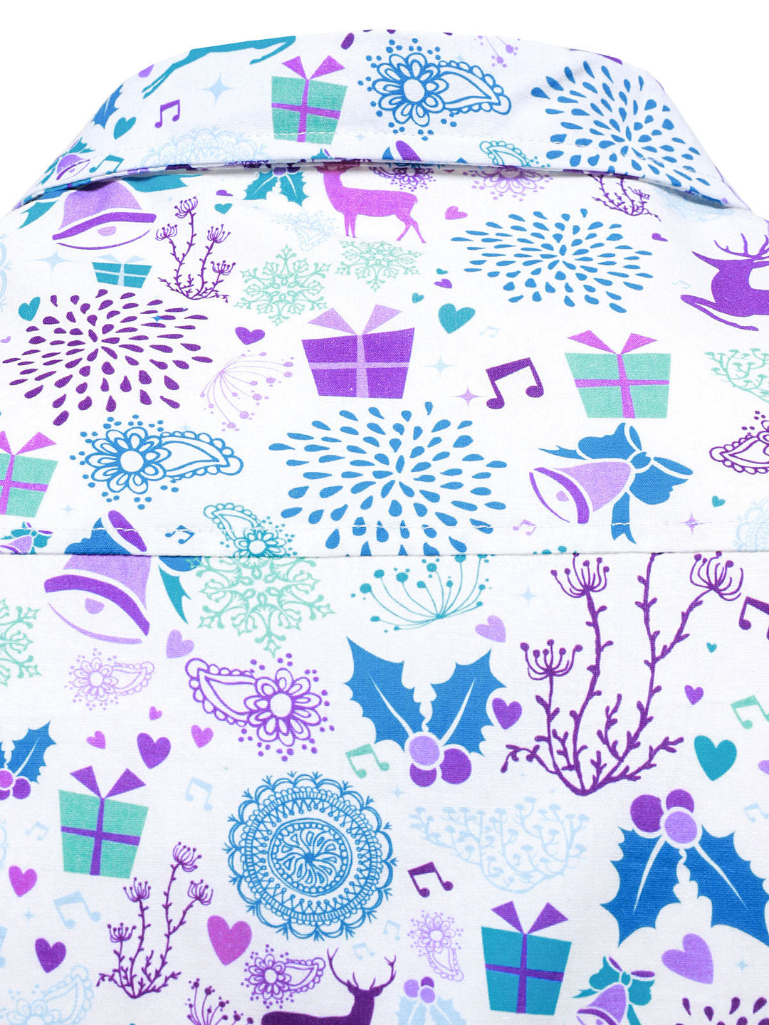 Herre Jule Rensdyr Festlig Print Langærmet Skjorte til Ferie