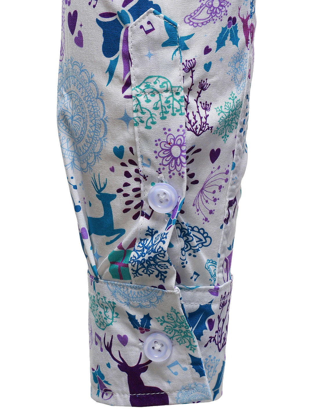 Herre Jule Rensdyr Festlig Print Langærmet Skjorte til Ferie