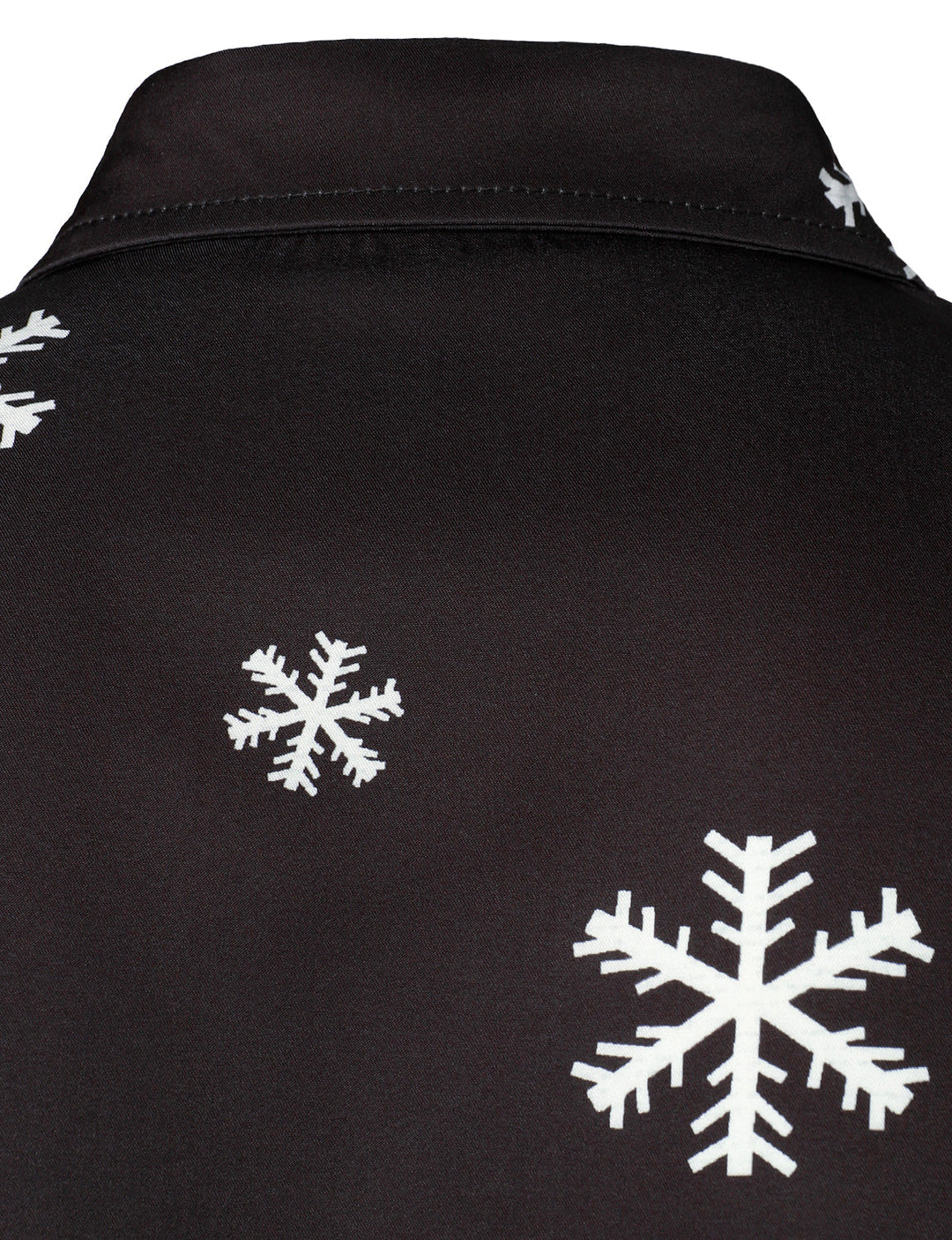 Herre Julemand Knappet Sort Langærmet Skjorte med Sjovt Design