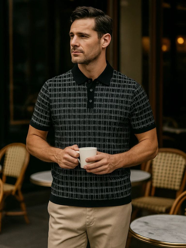 Holger™ | Classic Black Knit Polo