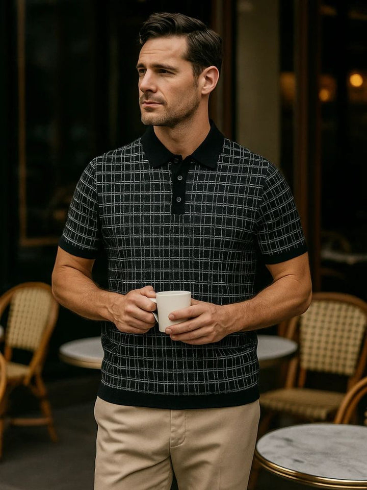 Holger™ | Classic Black Knit Polo