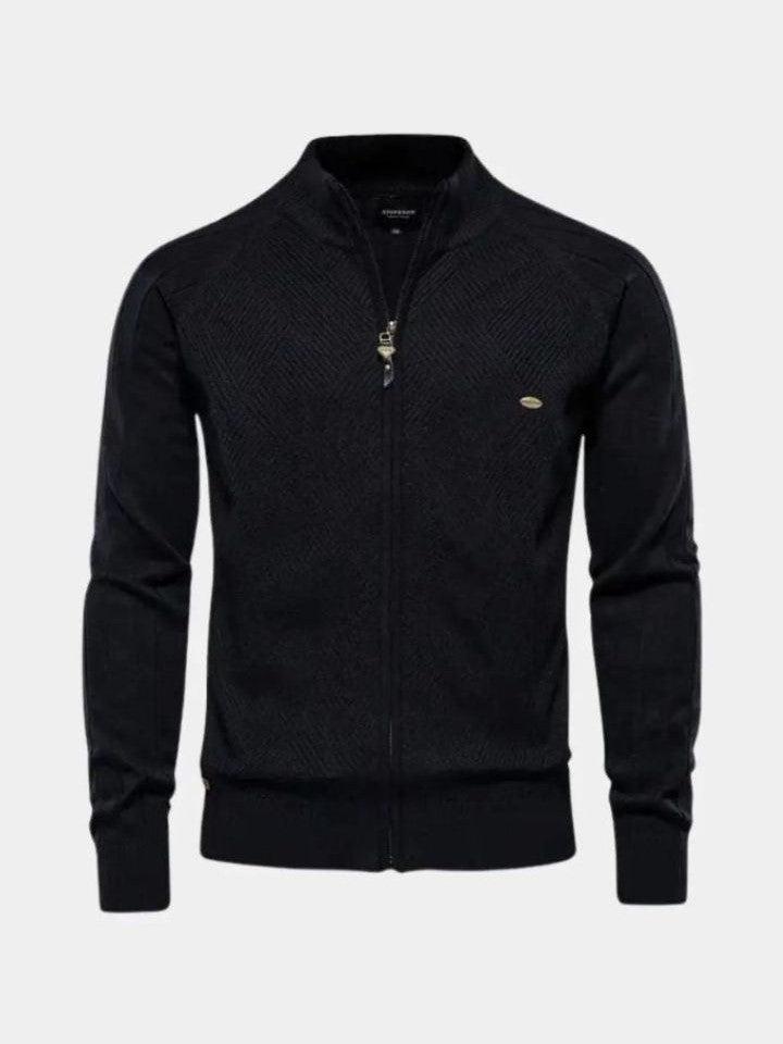 Jacquard | Strikket Cardigan med Lynlås