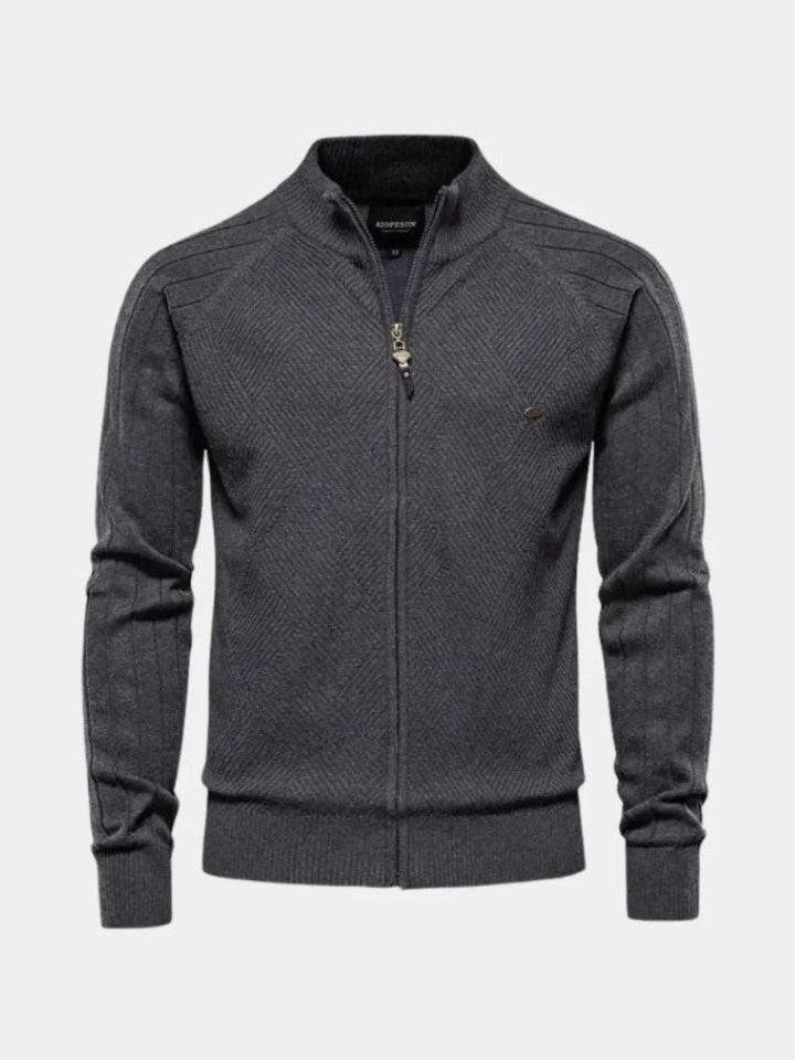 Jacquard | Strikket Cardigan med Lynlås