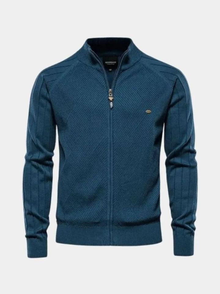 Jacquard | Strikket Cardigan med Lynlås