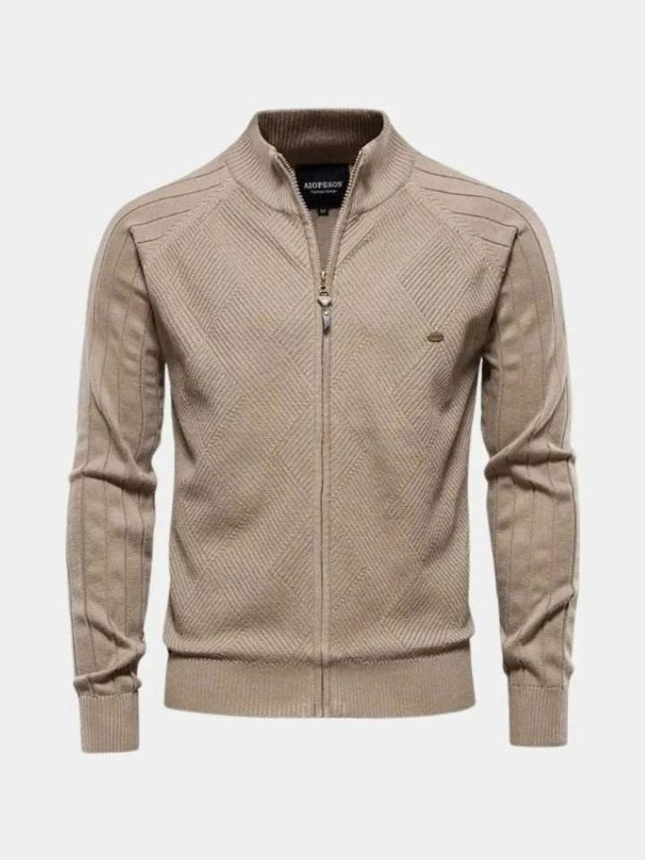 Jacquard | Strikket Cardigan med Lynlås