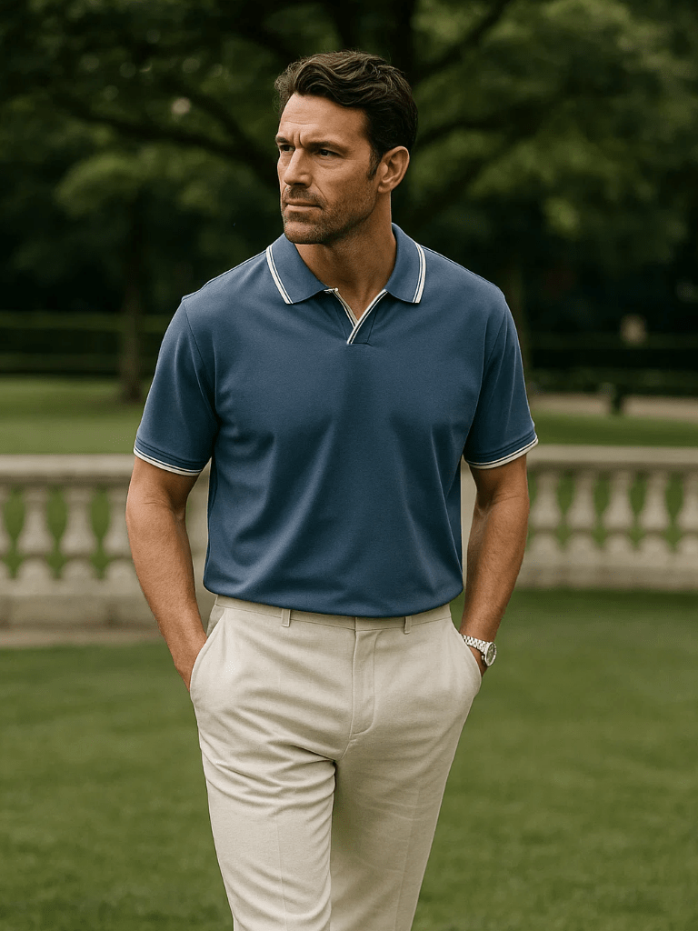 Jesper™ | Noir V-Neck Polo
