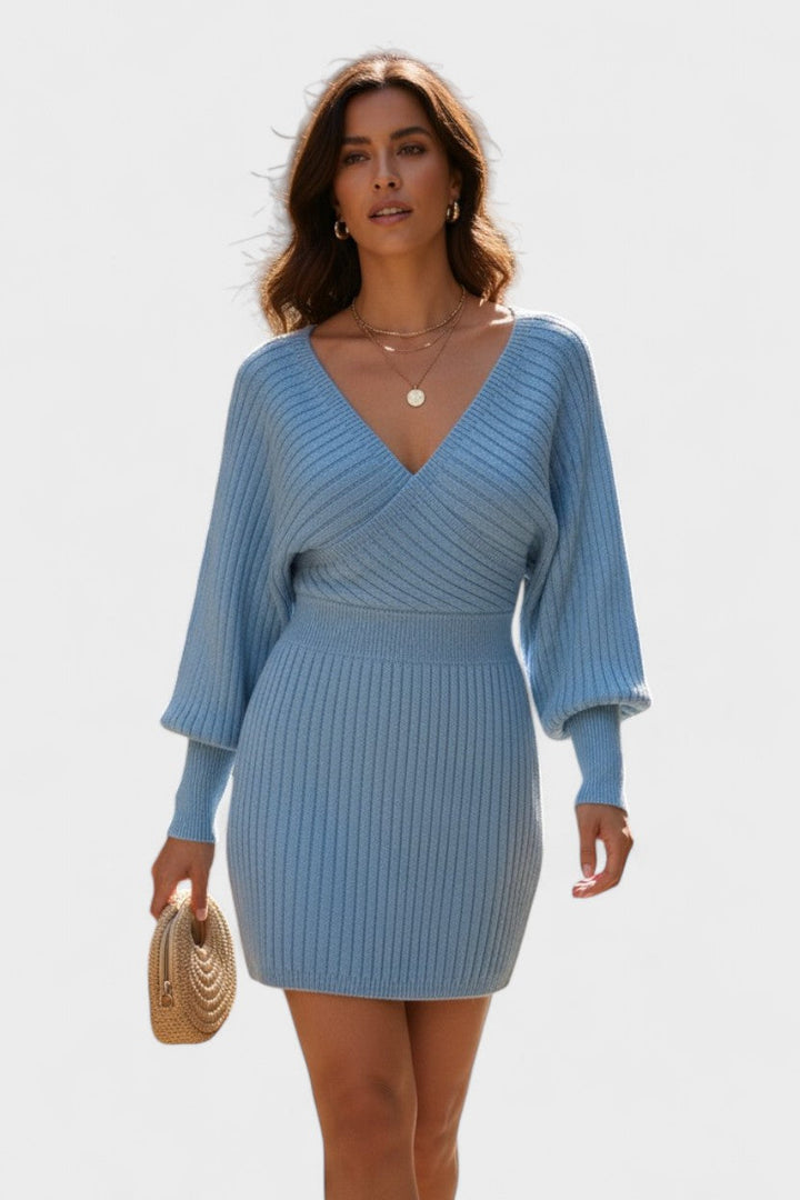 Klara™ | Chic V-Neck Wrap Dress