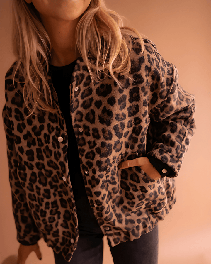 Leona | Leopard Print Bomber Jacket