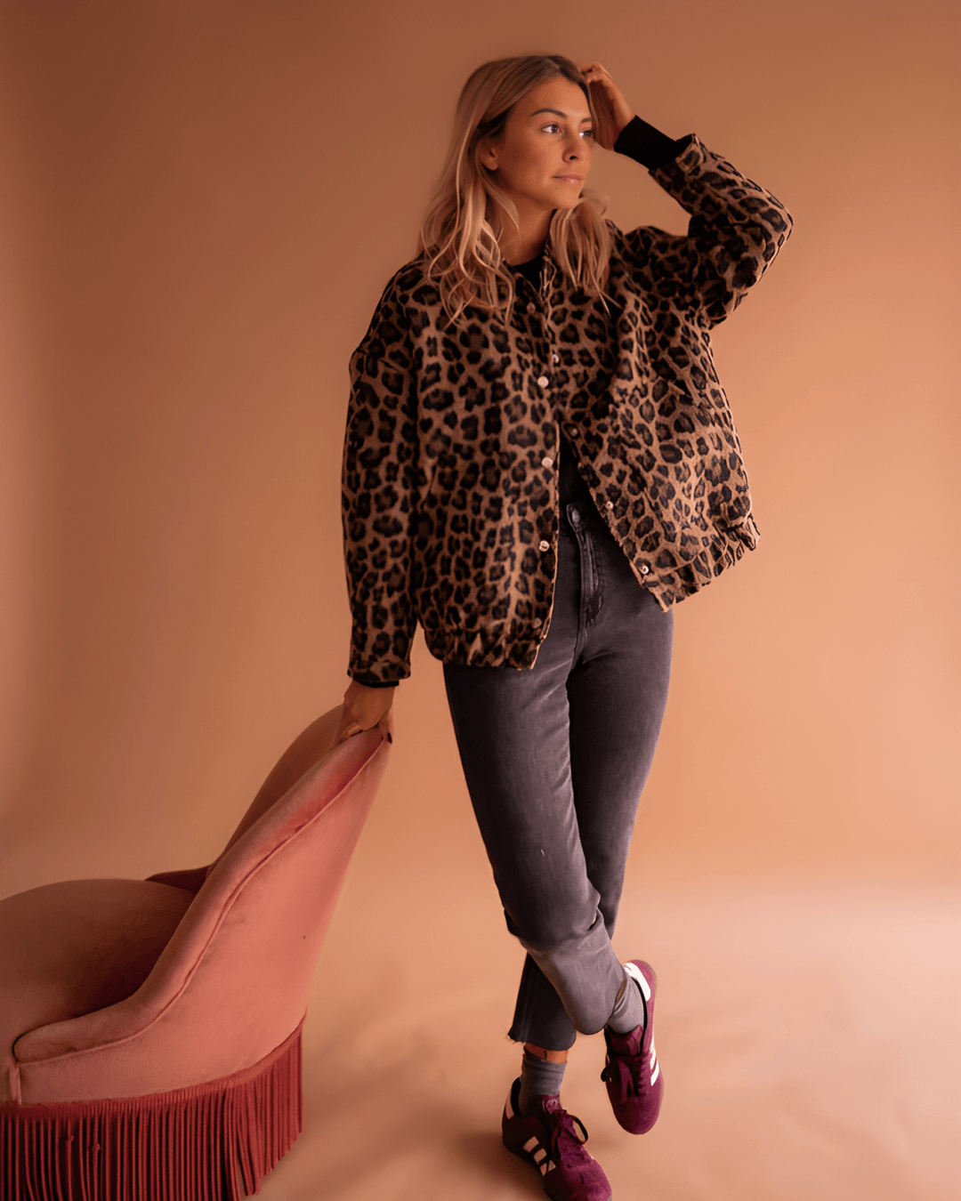 Leona | Leopard Print Bomber Jacket