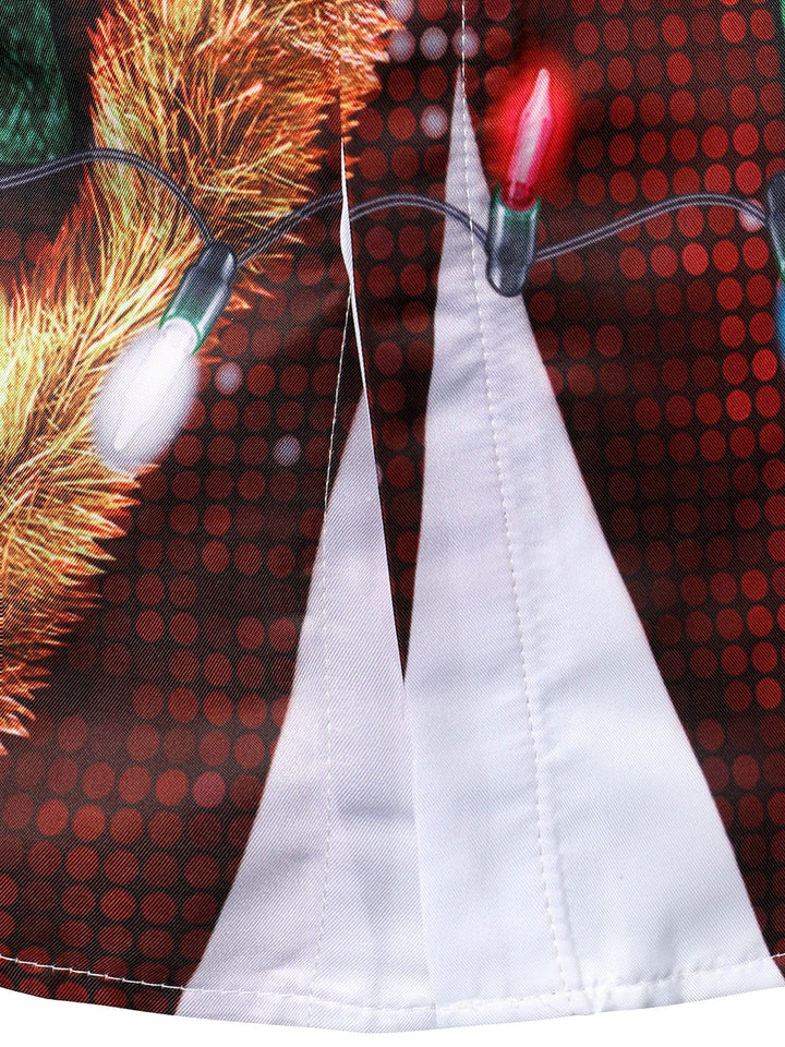 Herre Julefest T-shirt med sjovt tema - Langærmet Knap-ned Skjorte til Ferie