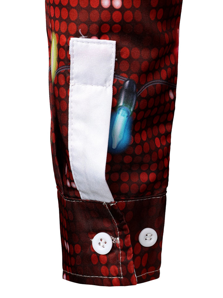 Herre Julefest T-shirt med sjovt tema - Langærmet Knap-ned Skjorte til Ferie