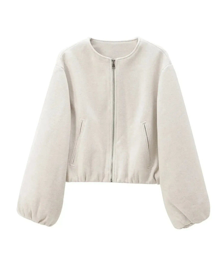 Mette | Kort Bomberjakke" can be rewritten as "Mette | Cropped Bomber Jacket.