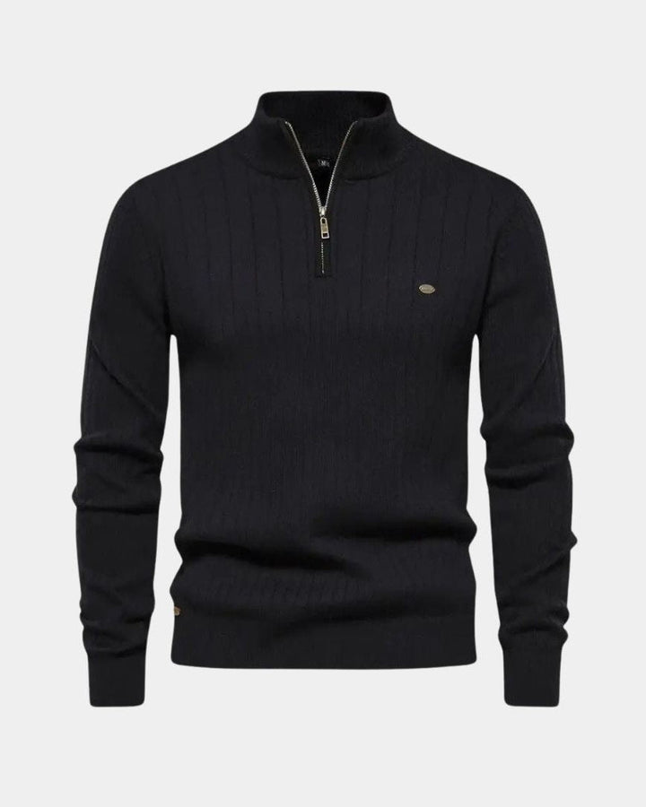 "Mikkel™ | Halvzip Bomuldstrøje" can be rewritten as "Mikkel™ | Half-Zip Cotton Sweater".