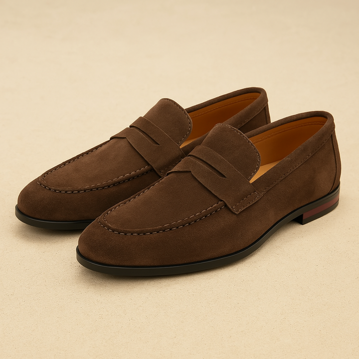 Classic Suede Penny Loafers with Timeless Elegance
