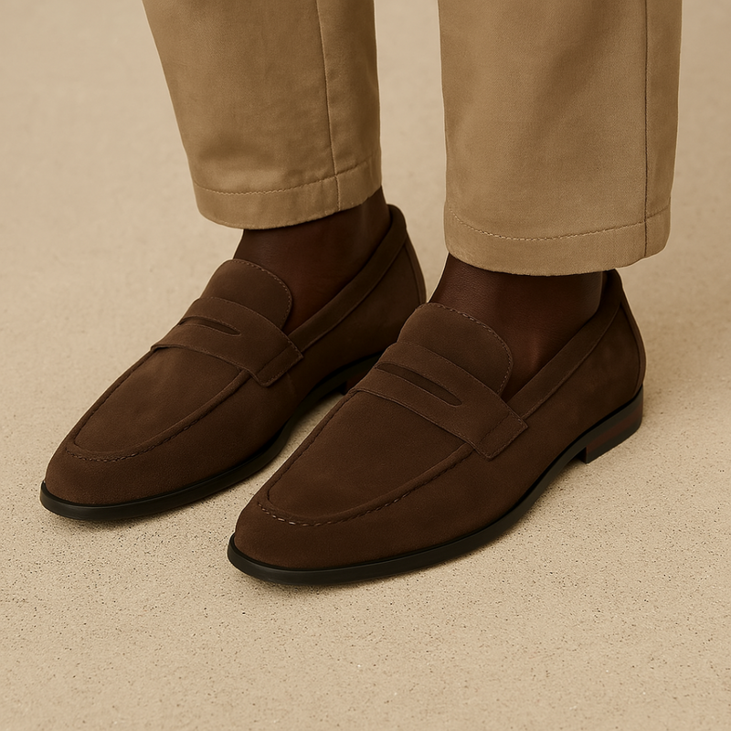 Classic Suede Penny Loafers with Timeless Elegance