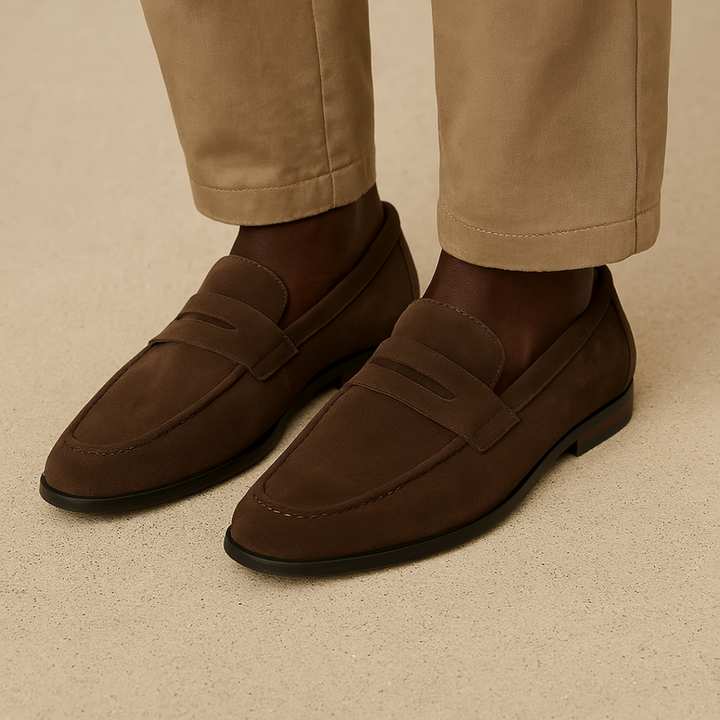 Classic Suede Penny Loafers with Timeless Elegance