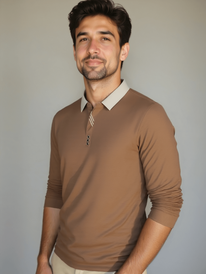 René™ | Stylish Long-Sleeve Polo