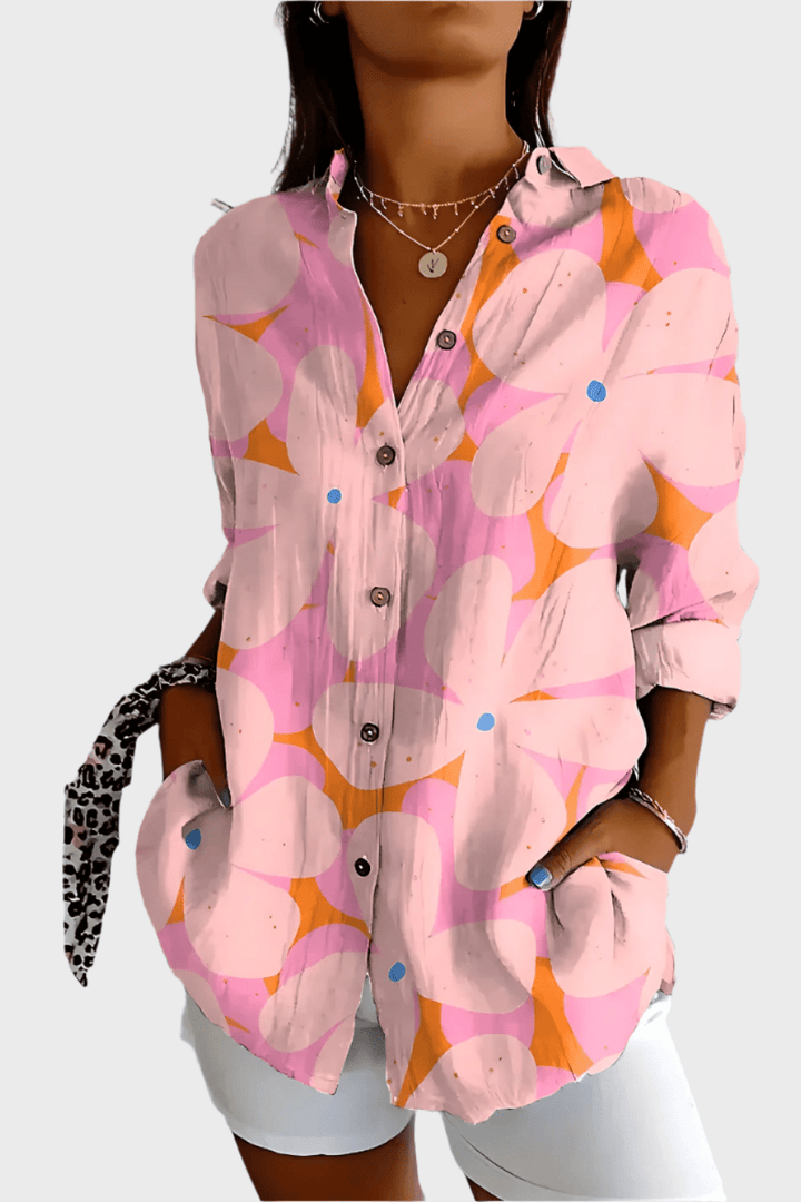 Rosa | Mønstret Bluse