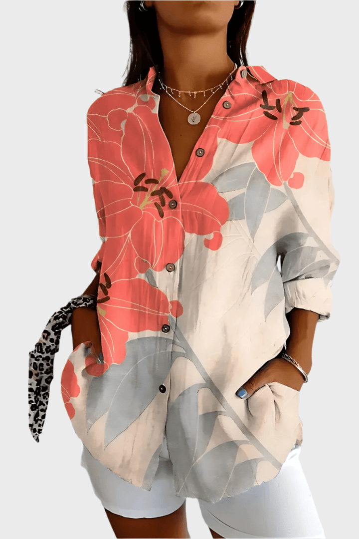 Rosa | Mønstret Bluse