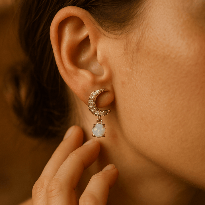 Rosa | Øreringe med Naturperler