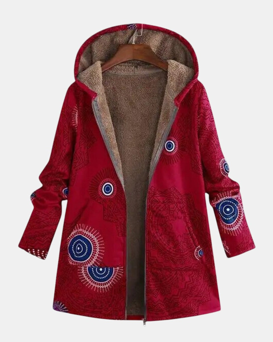 Sage - Blomstret jakke med tribal-mønster